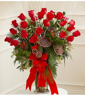 Sympathy Vase in Winter Colors Arrangement in Croton On Hudson, NY | Cooke's Little Shoppe Of Flowers Sympathy Vase in Winter Colors Arrangement in Croton On Hudson, NY | Cooke's Little Shoppe Of Flowers
