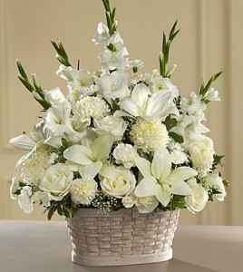 sympathy white flowers