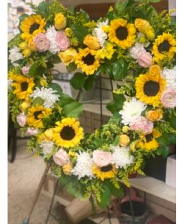 SYMPATHY WREATH 24" Sun flower  in Toronto, ON | PERCY WATERS FLORIST