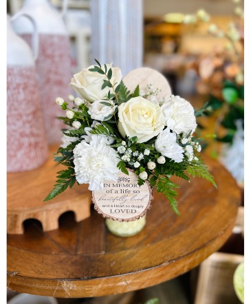 SympathyTimeless Candle Arrangement in Delphos, OH | Ivy Hutch Flowers and Gifts