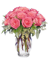 Symphony In Roses Coral Floral Vase