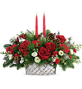 T19X100B Teleflora's Merry Mercury Centerpiece DX