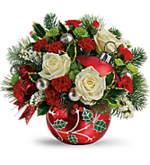 T19X405A Teleflora's Classic Holly Ornament Bouque