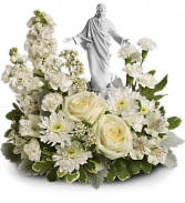 T278-3A Teleflora's Forever Faithful Bouquet Porcelain Jesus