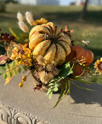 Table Top Basket Fall Pumpkin Silk Arrangement 
