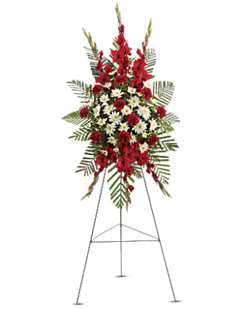 TAILORED PALM SPRAY STANDING FUNERAL PC