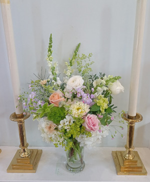 Tall Pastell Glass Vase Arrangement  Designer's Choice