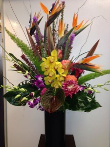 Tall Tropical Arrangement  in Fresno, CA | FLOWERS AND MORE