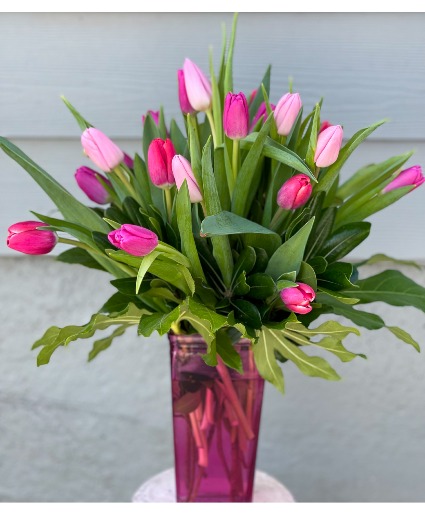 Blissful Tulips Vase Arrangement