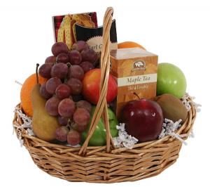 Tea & Fruit and Cookies Basket  Gift baskets 
