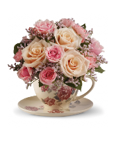 Tea-rific Rose Cup Fresh Flower floral Arrangement