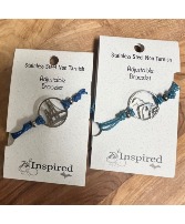 Teal and Blue Pull Cord Bracelet Set Mackinac Bridge & Great Lakes