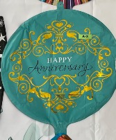 Teal Happy Anniversary Balloon 