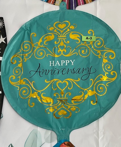 Teal Happy Anniversary Balloon 