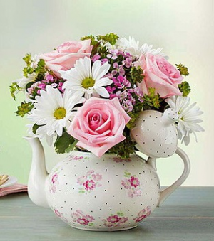 Teapot Full of Blooms™ Arrangement