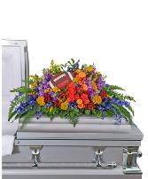 Tears in Heaven Personalized Casket Spray Sympathy Arrangement