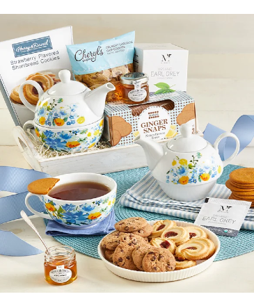 Teatime For One with Teapot Gift Basket in Punta Gorda, FL | CHARLOTTE COUNTY FLOWERS Teatime For One with Teapot Gift Basket in Punta Gorda, FL | CHARLOTTE COUNTY FLOWERS