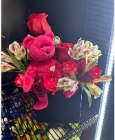 Teddy Bear & Flowers 