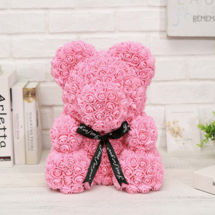 bear made from roses