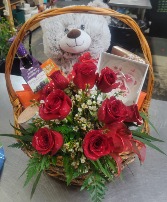 Teddy Bear Wine Gift Basket Specialty