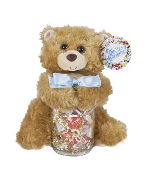 Teddy Bear with Jar of Lindor Truffles 
