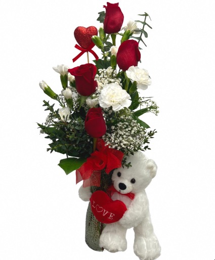   Teddy Bear with  Roses 