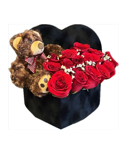 Teddy Hugs Flower Box