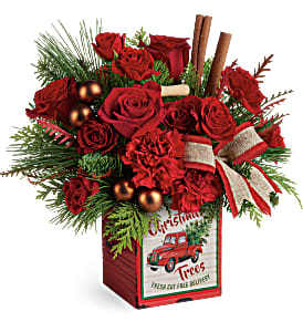 Teleflora Merry Vintage Tin Christmas