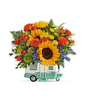 teleflora retro road bouquet 