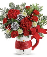 Teleflora Snowman Mug Christmas Arrangement