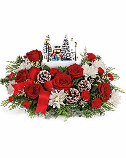 Teleflora Thomas Kinkade's Skate into the Holidays Christmas