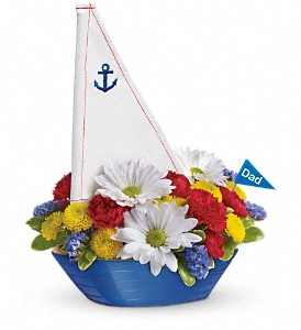 Teleflora'a Anchor's Aweight Bouquet Keepsake Sail Boat