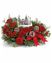 Teleflora's 2024 Thomas Kinkade's Oh What Fun Fresh Arrangement with a Teleflora Keepsake