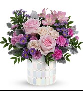 Teleflora's Alluring Mosaic Bouquet vase some flower colors maybe substituted