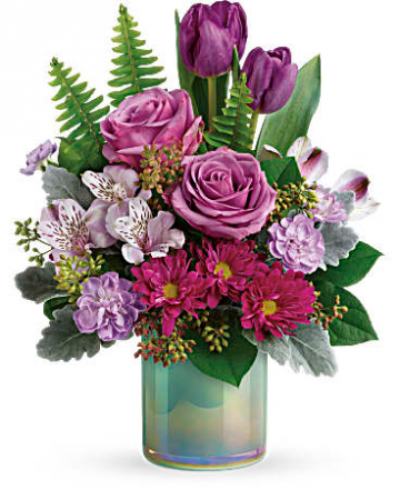 Teleflora's Art Glass Garden Bouquet Fresh Mixed Flower Arrangement