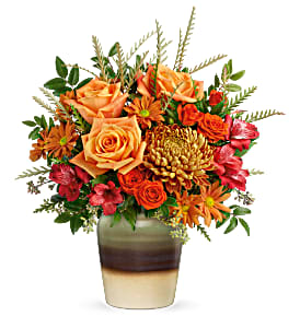 Teleflora's Autumn Gift Bouquet Fresh Arrangement in a Keepsake Container