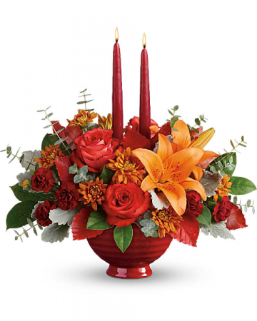 Teleflora's Autumn in Bloom Centerpeice Fresh Fall Centerpiece