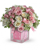 Teleflora’s Baby’s First Block - Pink 