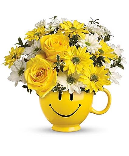 Teleflora's Be Happy® Bouquet with Roses Flower Arrangement