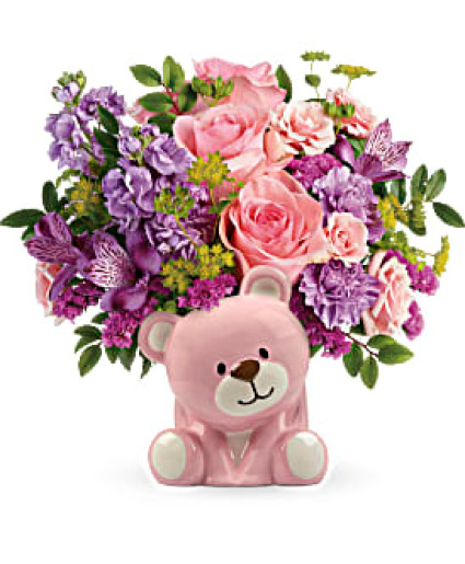 Teleflora's   Pink Bear Bouquet T602-6A