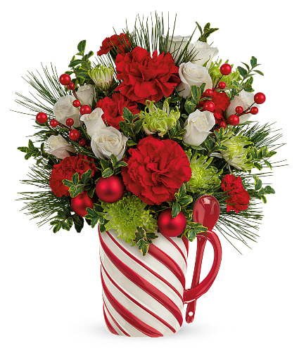 Teleflora's Candy Cane Greeting Bouquet