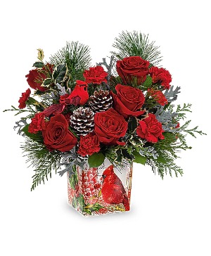 Teleflora's Cardinal Cheer Bouquet Flower Arrangement