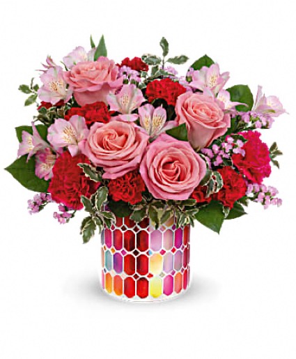 Teleflora's Charming Mosaic Bouquet Vase Arrangement