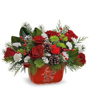 Teleflora's Classic Cardinal Centerpiece Flower Arrangement