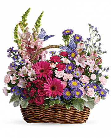 Teleflora’s Country Blooms Basket Fresh Arrangement