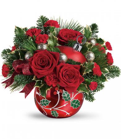 Teleflora's Deck The Holly Ornament Bouquet Christmas