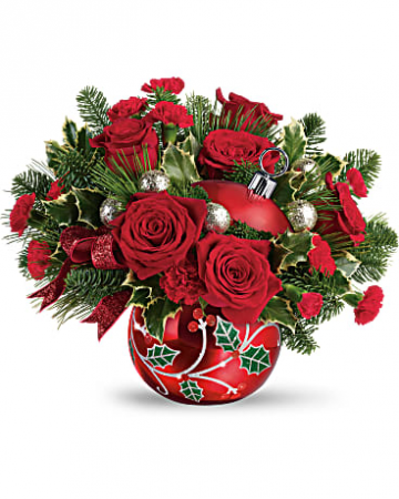 Teleflora's Deck The Holly Ornament Bouquet Christmas