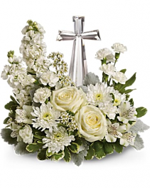 Teleflora's Divine Peace Bouquet 7" Crystal Cross