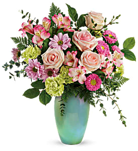 Teleflora's Enamored with Aqua Fresh Arrangement in a Keepsake Container
