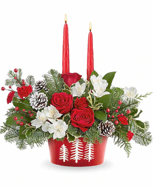 Teleflora's Evergreen Charm Centerpiece 